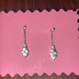 Vintage Dangly Dangling Earrings Sparkly Stones